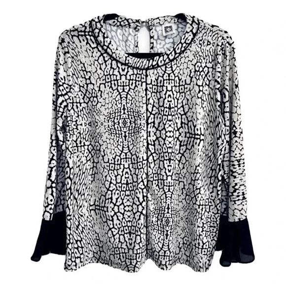 EUC Anne Klein Animal Print Blouse - Picture 1 of 3